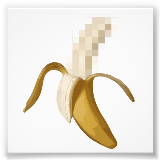 Dirty Censored Peeled Banana Foto Afdruk (Voorkant)