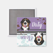 Dirty/Clean Bernese Mountain Dog Dishwasher Magneet (Voorkant / Achterkant)