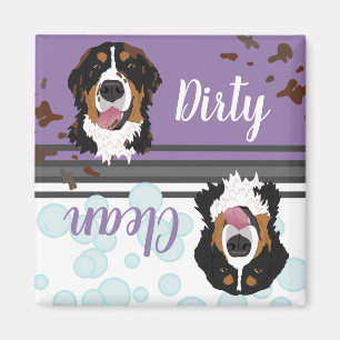Dirty/Clean Bernese Mountain Dog Dishwasmachine Magneet