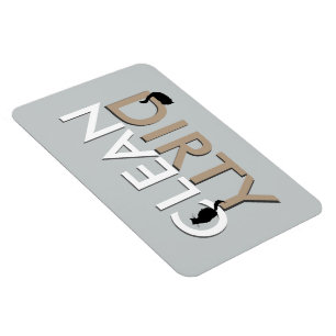 Dirty Clean Cat Dishwasher Magnet - LG Magneet