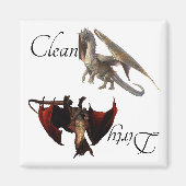 Dirty Clean Dishwasher Magnet Dragon Magneet (Voorkant)