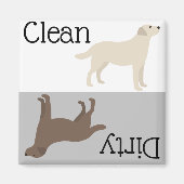 Dirty Clean Dishwasher Magnet Labrador Retriever Magneet (Voorkant)