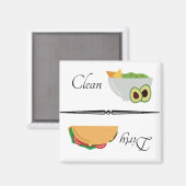 Dirty Clean Dishwasher Magnet Taco Avocado Magneet (Voorkant / Achterkant)