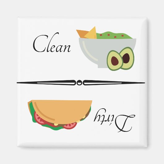 Dirty Clean Dishwasher Magnet Taco Avocado Magneet (Voorkant)
