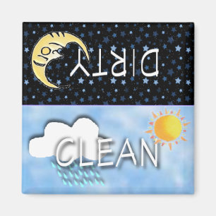 DIRTY-CLEAN MOON SUN MAGNET MAGNEET
