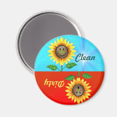 Dirty Clean Sunflower Dishwasher Status Magnet (Recto/Verso)
