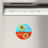 Dirty Clean Sunflower Dishwasher Status Magnet Magneet (Insitu (Vaatwasser))