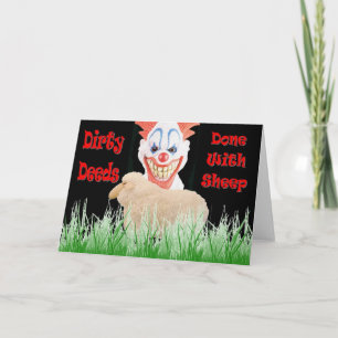 Dirty Deeds met Sheep Kaart