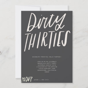 DIRTY DERTIES PARTY INVITE KAART