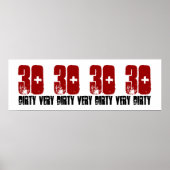 Dirty Derty 30 Birthday Party Poster Grunge Red (Voorkant)