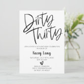 Dirty Derty 30th Birthday Invitation Kaart (Staand voorkant)