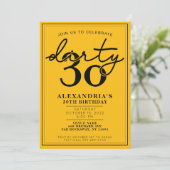 Dirty Derty - 30th Birthday Party Invitation Kaart (Staand voorkant)