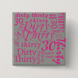 Dirty Derty Vierkante Button 5,1 Cm