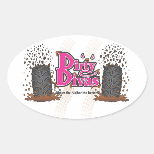 Dirty Divas Ovale Sticker