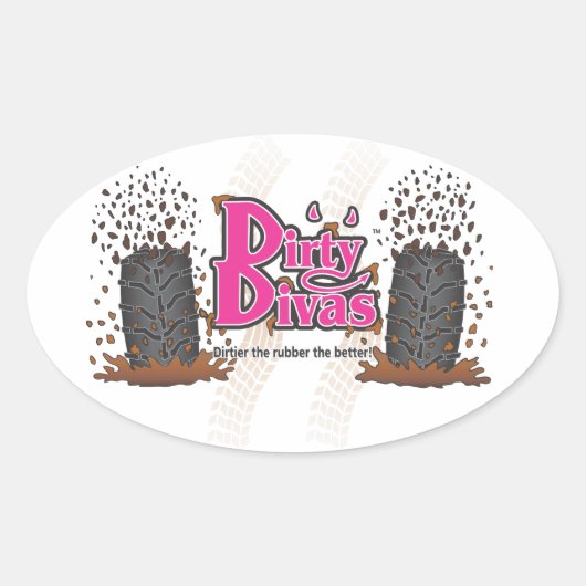Dirty Divas Ovale Sticker (Voorkant)