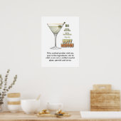 Dirty Martini Cocktail Recipe Art 18"x24" Poster (Keuken)