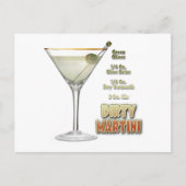 Dirty Martini Cocktail Recipe Art Briefkaart (Voorkant)
