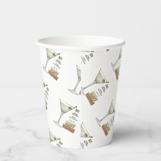 Dirty Martini Cocktail Recipe Art Paper cup Papieren Bekers (Rechts)
