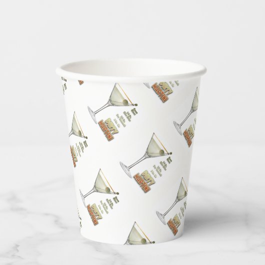 Dirty Martini Cocktail Recipe Art Paper cup Papieren Bekers (Voorkant)