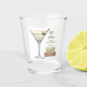 Dirty Martini Cocktail Recipe Art Shot Glas