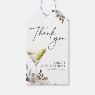Dirty Martini Cocktail Verjaardagsfeestje Cadeaulabel