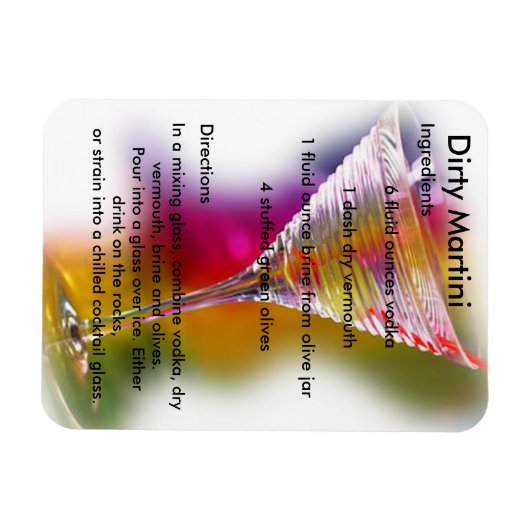 Dirty Martini Drink Recette Magnet (Horizontal)