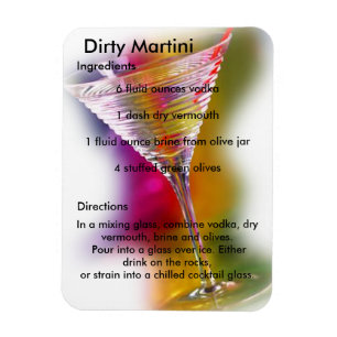 Dirty Martini Drink Recipe Magnet Magneet