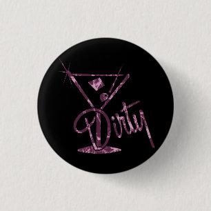 Dirty Martini - Roze Ronde Button 3,2 Cm