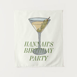 Dirty Martini Verjaardagsuitnodiging Wandkleed
