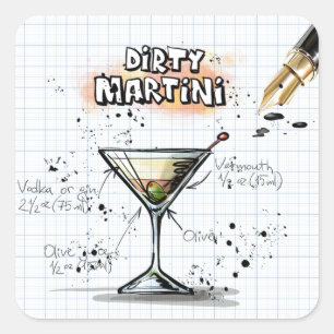 Dirty Martini Vierkante Sticker