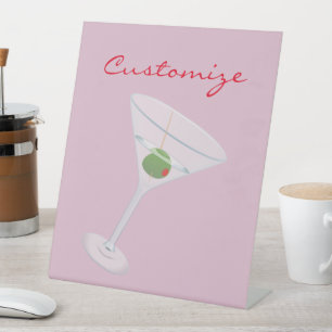 Dirty Olive Martini Thunder_Cove Reclamebord Met Voetstuk