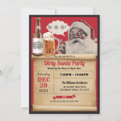 Dirty Père Noël Christmas Party Invitation Vintage (Devant)