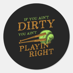 Dirty Player Softball Baseball Bat Ball Catcher Gi Ronde Sticker