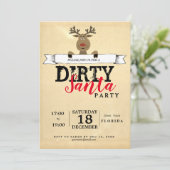 Dirty Santa kerstcadeau ruilen kantoor Kaart (Staand voorkant)