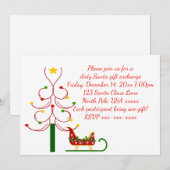 Dirty Santa Kerstparty Gift Exchange Kaart (Voorkant / Achterkant)