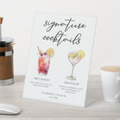 Dirty Shirley Lemon Drop Signature Cocktails Menu Reclamebord Met Voetstuk (Insitu)