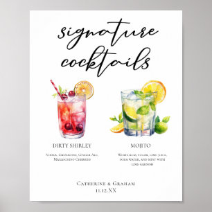 Dirty Shirley Mojito Signature Cocktails Menukaart Poster