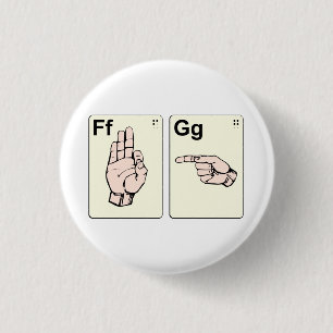 Dirty Sign Language Flash-kaarten Ronde Button 3,2 Cm