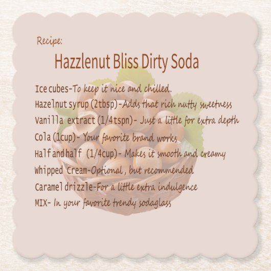 Dirty Soda Hazelnut Bliss Coaster Kartonnen Onderzetters (Voorkant)