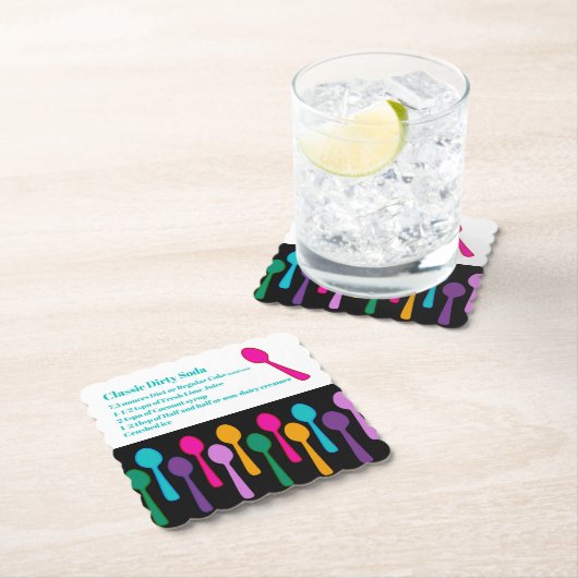 Dirty Soda Spoon Coaster Kartonnen Onderzetters (Insitu)