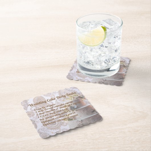 Dirty Soda Wedding Cake Coaster Kartonnen Onderzetters (Insitu)