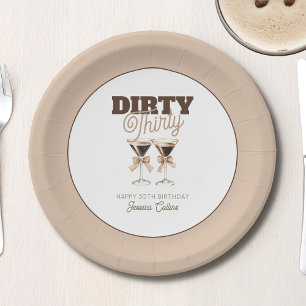 Dirty Thirty Espresso Cocktail Retro 30ste Verjaar Papieren Bordje
