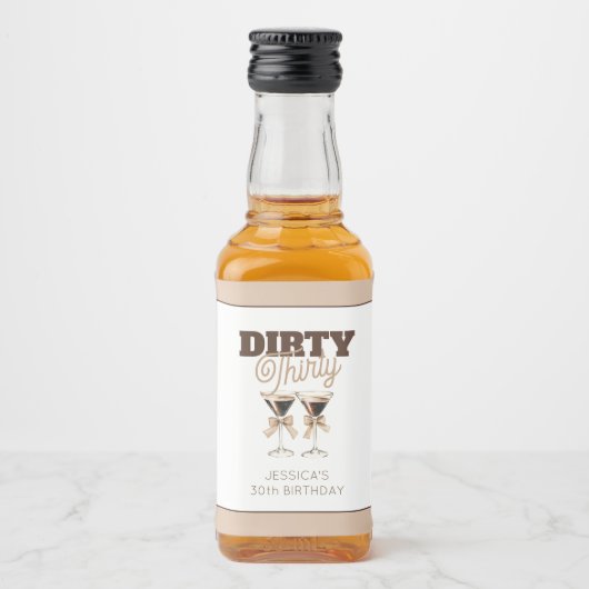 Dirty Thirty Espresso Martini 30ste verjaardagsfee Likeurfles Etiket (Voorkant)