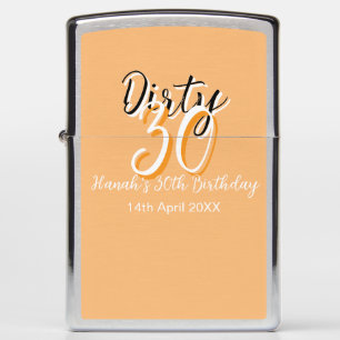 Dirty Thirty oranje witte eenvoudige retro verjaar