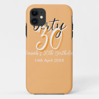 Dirty Thirty oranje witte eenvoudige retro verjaar