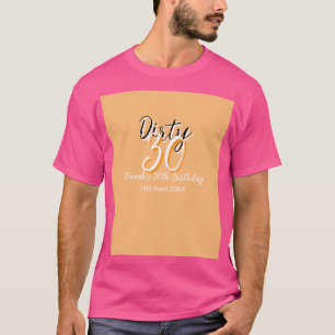 Dirty Thirty oranje witte eenvoudige retro verjaar T-shirt