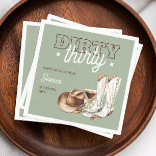 Dirty Thirty Rodeo Sage Green 30ste verjaardagsfee Servet