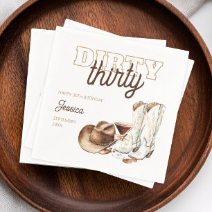 Dirty Thirty Rodeo Western 30ste verjaardagsfeest Servet