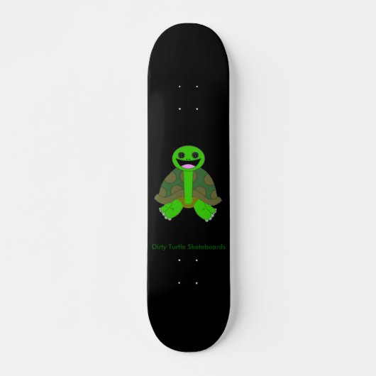 Dirty Turtle Logo, zwart Skateboard (Voorkant)