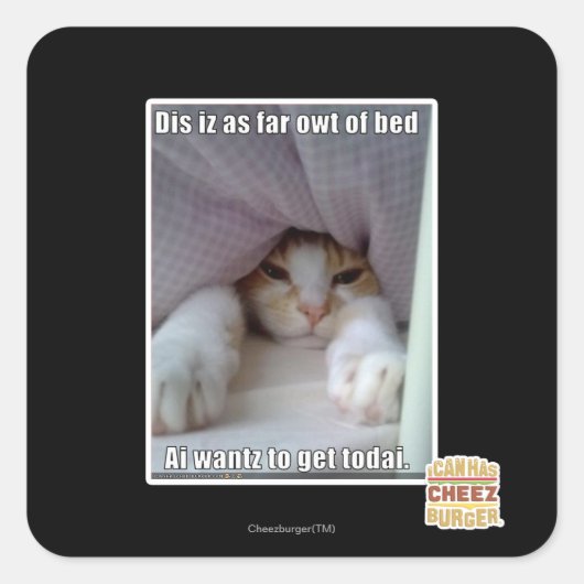 Dis is zo ver weg van bed. vierkante sticker (Voorkant)